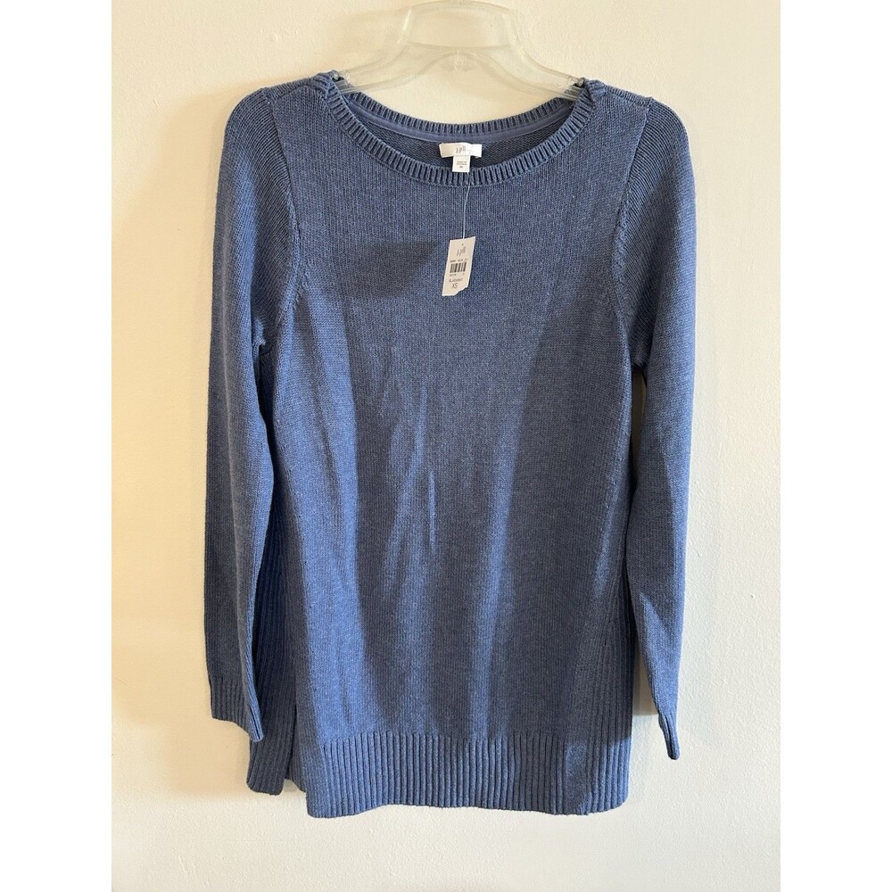NEW! J Jill Fair Isle Sweater Womens Size XS Blue Pullover Crewneck